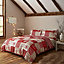 Catherine Lansfield Christmas Bedding Let It Snow Christmas King Duvet Cover Set with Pillowcases Red