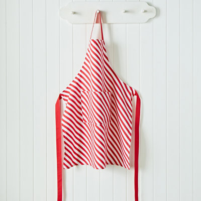 Catherine Lansfield Christmas Candy Cane Cotton 70x80 cm Kitchen Adult Apron White Red