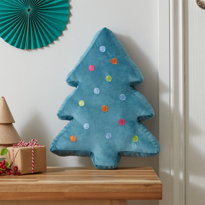 Catherine Lansfield Christmas Tree 40x34cm 3D Shaped Cushion Green