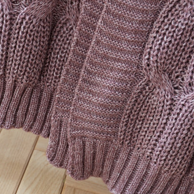 Catherine Lansfield Chunky Marl Knit Cosy 130x170 cm Blanket Throw Plum DIY at B Q