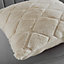 Catherine Lansfield Cosy Diamond Faux Fur Cushion Natural