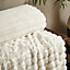 Catherine Lansfield Cosy Ribbed Faux Fur Blanket Throw Cream