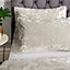 Catherine Lansfield Crushed Velvet Double Duvet Cover Set with Pillowcases Natural