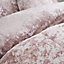 Catherine Lansfield Crushed Velvet King Duvet Cover Set with Pillowcases Blush Pink