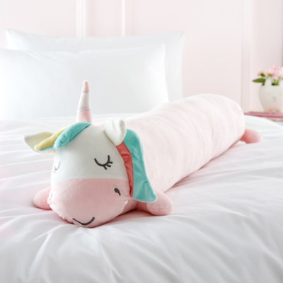 Catherine Lansfield Cuddle Friends Unicorn 90x15cm Large 3D Cushion Pink