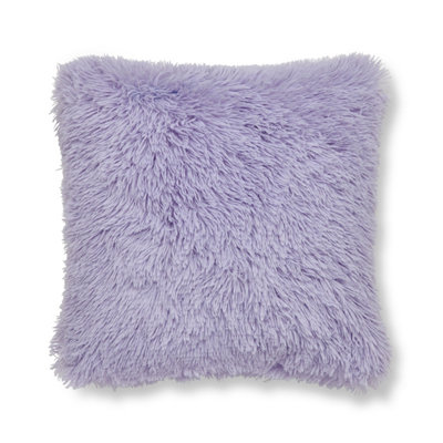 Catherine Lansfield Cuddly Deep Pile Faux Fur Cushion Heather
