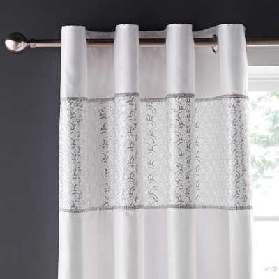 Catherine Lansfield Velluto Schiacciato Tende Con Occhielli, Poliestere, Blush, Eyelet Curtains-66x54 Inch - 4