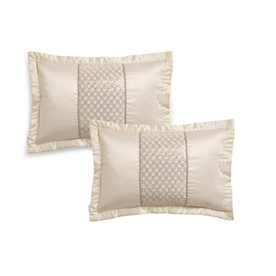 Catherine Lansfield Deco Sequin Quilted Pillow sham Pair Champagne Gold