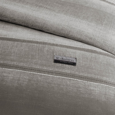 Catherine Lansfield Denim Double Duvet Cover Set with Pillowcases Grey