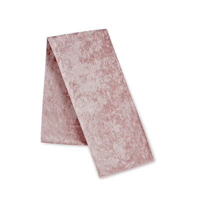 Catherine Lansfield Dining Crushed Velvet 33x220 cm Runner Blush Pink