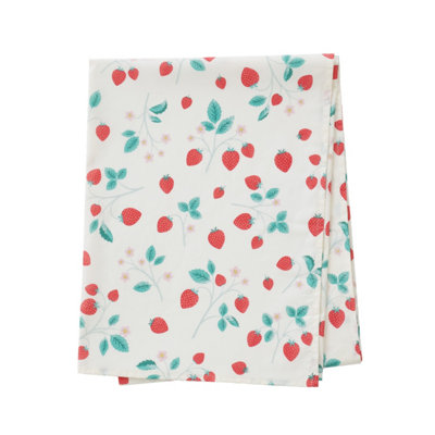 Catherine Lansfield Dining Strawberry Garden 137x178cm Table Cloth Cream/ Red