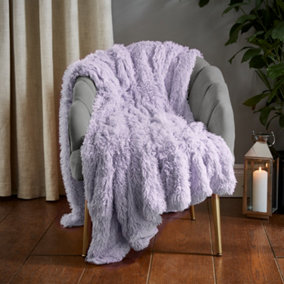 Catherine Lansfield Downstairs Living Cuddly Deep Pile 150x200cm Blanket Throw Heather