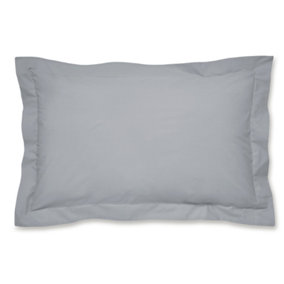 Catherine Lansfield Easy Iron Percale Oxford 50x75cm + border Pack of 2 Pillow cases with envelope closure Grey