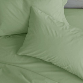 Catherine Lansfield Easy Iron Percale Standard 50x75cm Pack of 2 Pillow cases Sage Green
