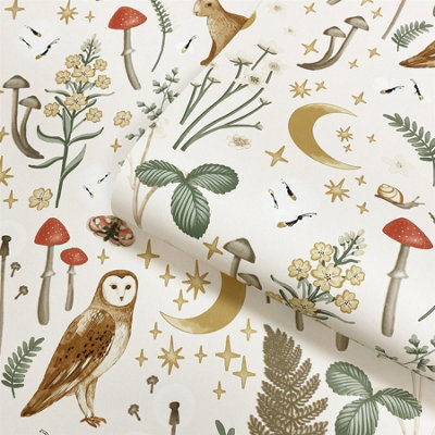 Catherine Lansfield Enchanted Twilight Wallpaper - For Living Room, Bedroom, Fireplace - Matt Finish,  Pattern, Natural