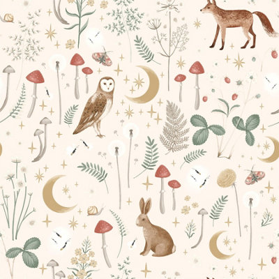 Catherine Lansfield Enchanted Twilight Wallpaper - For Living Room, Bedroom, Fireplace - Matt Finish,  Pattern, Natural