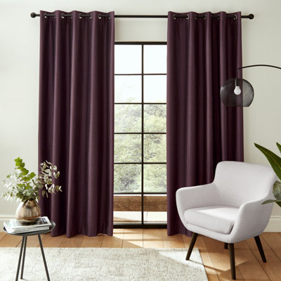 Catherine Lansfield Faux Silk 66x90 Inch Blackout Thermal Insulating ...