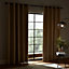 Catherine Lansfield Faux Silk 90x90 Inch Blackout Thermal Insulating Eyelet Curtains Two Panels Champagne Gold
