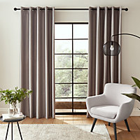 Catherine Lansfield Faux Silk 90x90 Inch Blackout Thermal Insulating Eyelet Curtains Two Panels Silver Grey