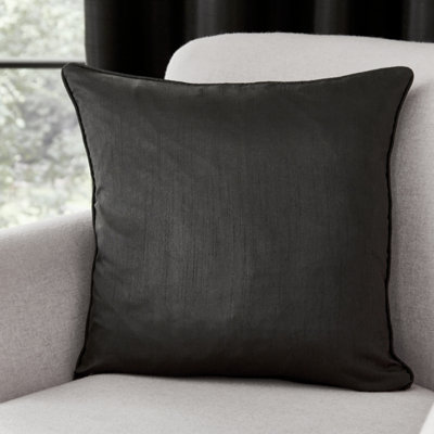 Catherine Lansfield Faux Silk Cushion Black