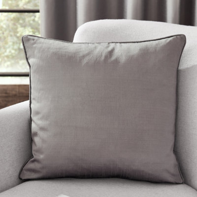 Catherine Lansfield Faux Silk Cushion Silver Grey