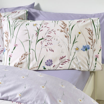 Catherine Lansfield Grasmere Floral Reversible Duvet Cover Set with Pillowcases Lilac