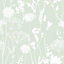 Catherine Lansfield Green Floral Pearl effect Embossed Wallpaper