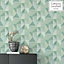 Catherine Lansfield Green Geometric Pearl effect Embossed Wallpaper