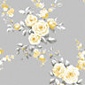 Catherine Lansfield Grey Floral Pearl effect Embossed Wallpaper