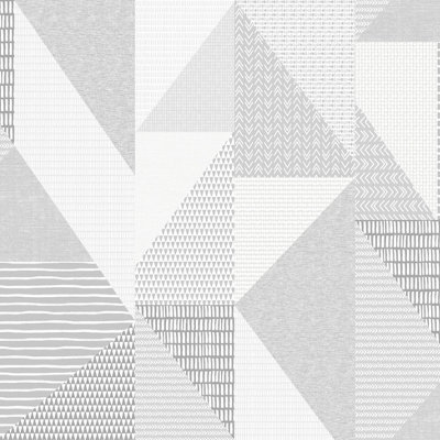 Catherine Lansfield Grey Geometric Pearl Effect Embossed Wallpaper
