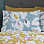 Catherine Lansfield Inga Leaf Duvet Cover Set with Pillowcases Teal