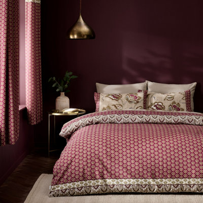 Catherine Lansfield Kashmir Paisley Floral King Duvet Cover Set with Pillowcases Natural