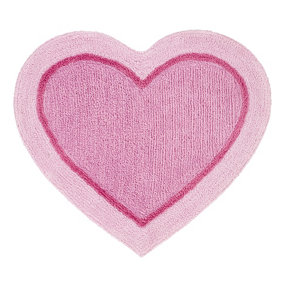 Catherine Lansfield Kids Bedroom Heart Rug Pink