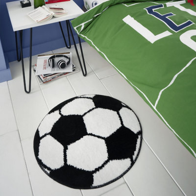 Catherine Lansfield Kids Bedroom It's A Goal Football Rug Multi