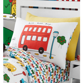 Catherine Lansfield Kids Bedroom Transport Junior Fitted Sheet 15cm Depth Bright