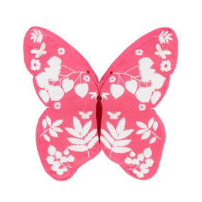Catherine Lansfield Kids Living Butterfly Shaped Cushion Pink