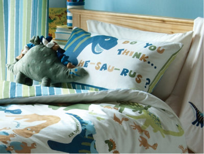 Catherine Lansfield Kids Living Dino Shaped Cushion Green