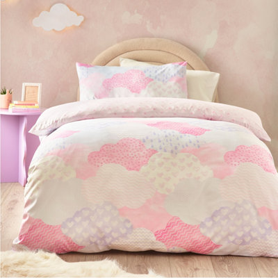 Catherine Lansfield Kids Soft as a Cloud Single Duvet Cover Set with Pillowcase Pink