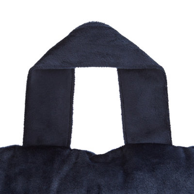Catherine Lansfield Kingsley Matt Velvet High Back Cuddle Cushion Back Rest Ochre Navy Blue