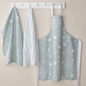 Catherine Lansfield Kitchen Meadowsweet Floral 70x80 cm Adult Apron Green