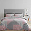 Catherine Lansfield Larsson Geo Duvet Cover Set with Pillowcases Pink