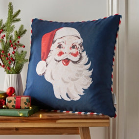 Catherine Lansfield Letters To Santa Cushion with pocket Navy Blue