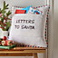 Catherine Lansfield Letters To Santa Cushion with pocket Navy Blue