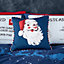 Catherine Lansfield Letters To Santa Cushion with pocket Navy Blue