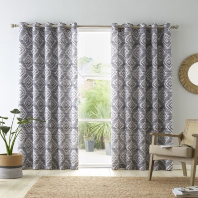 Catherine Lansfield Alder Trees Natural Eyelet Curtains