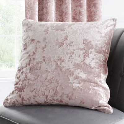 Catherine Lansfield Living Crushed Velvet  45x45cm Cushion Blush Pink