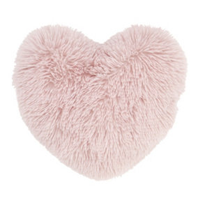 Catherine Lansfield Living Cuddly Heart Shaped Cushion Blush Pink