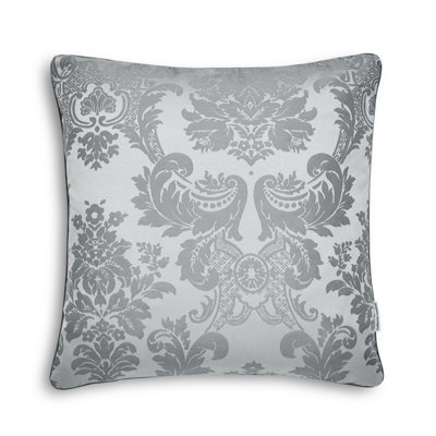 Catherine Lansfield Living Damask Jacquard 43x43cm Cushion Silver