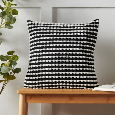 Catherine Lansfield Living Stab Stitch 43x43cm Cushion Black
