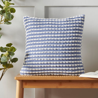 Catherine Lansfield Living Stab Stitch 43x43cm Cushion Blue